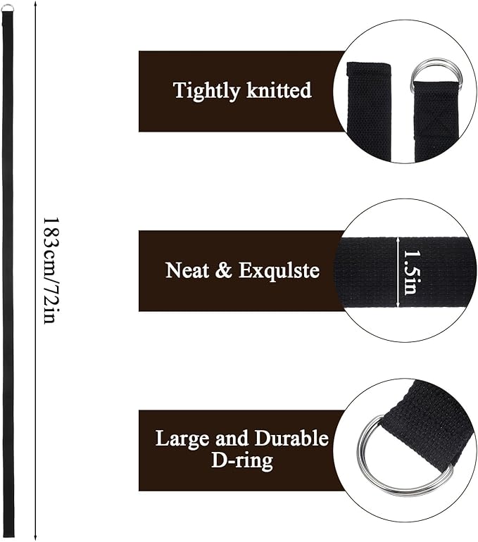 10 Pcs Yoga Strap Bulk for Stretching, 6ft Adjustable Yoga Strap Pilates Non-elastic Stretching Belt for Gym Workouts, Physical Therapy, Improve Flexibility, Physical Therapy, Dance