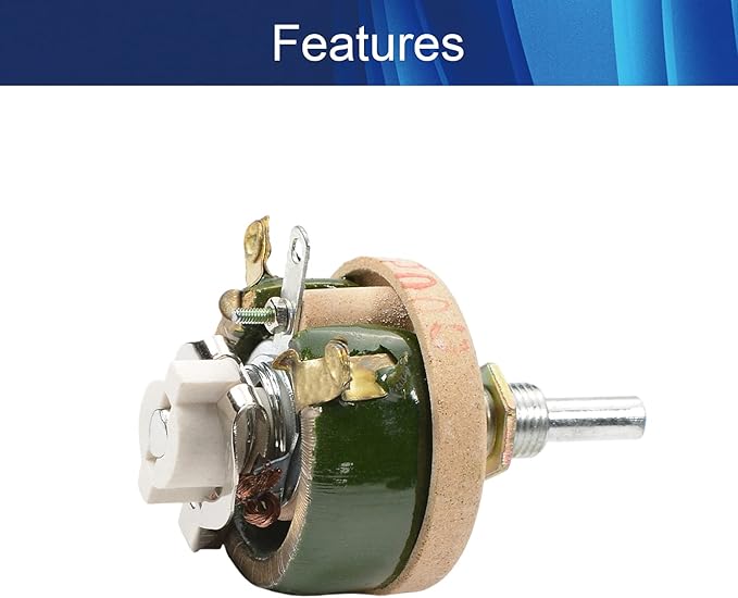 Jutagoss 25W 500 Ohm Rheostat, Wirewound Ceramic Potentiometer, Round Variable Sliding Resistor with Black Knob, Adjustable Resistor 1Pc