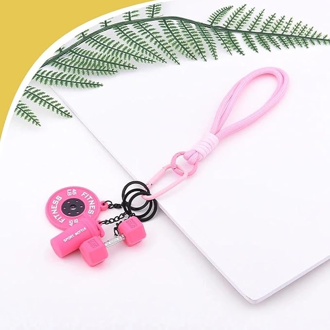 Fitness Gym Keychain Mini Dumbbell Weight Plate Sport Bottle Charm Motivational Gift for Gym Lovers Coaches Women Men