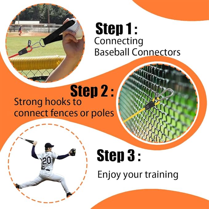 Baseball Resistance Trainer,Training Aid for Baseball Softball Pitchers,Interchangeable Grips to Build Arm Strength,Arm Bands for Baseball Players,Baseball Throwing Trainer,Great to Warm-Up