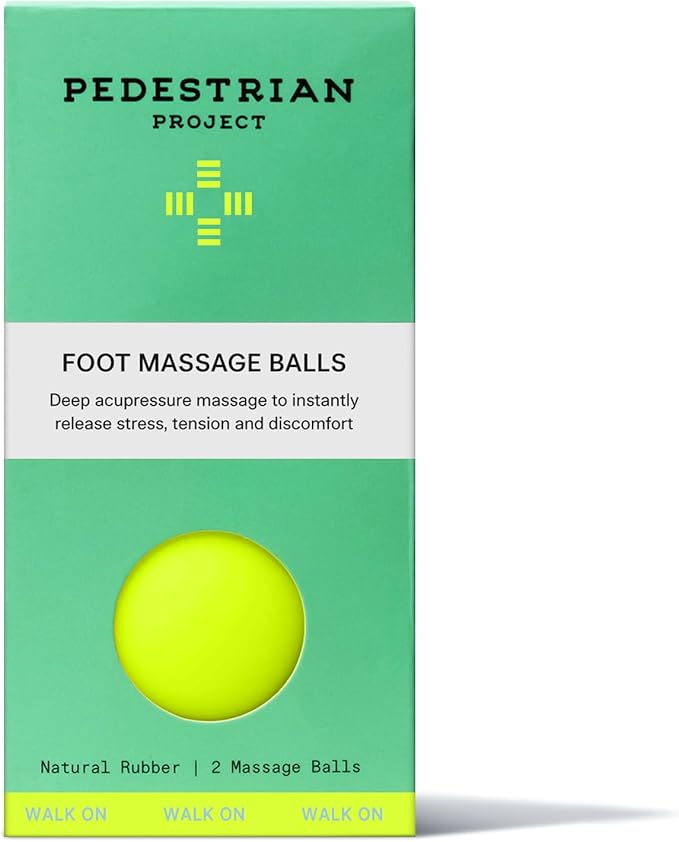 Pedestrian Project Foot Massage Balls (2-Pack) — Smooth Rubber Trigger-Point Tools for Plantar Fasciitis, Arch & Heel Pain Relief — Deep Tissue Myofascial Release & Reflexology