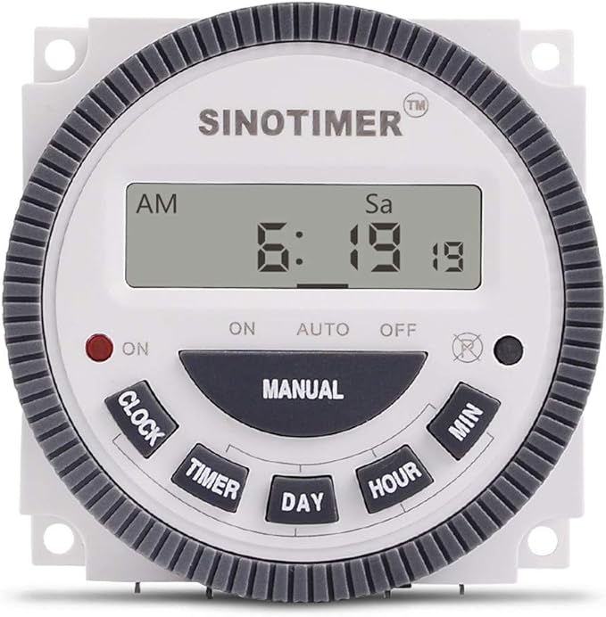 TM619 Timer Switch Digital LCD Power Timer Switch Weekly Programmable Thinner Model 16A 1NO+1NC (TM619-3 24V)