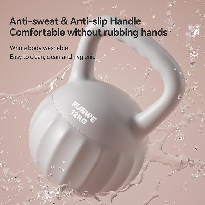RUNWE Kettlebell Weight for Women and Men (Sold in Single Not in Set) Multiple Weight & Color Options from Beginners to Pros Hand Weight Core Strength Training
