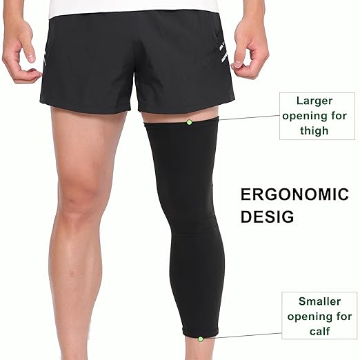 Knee Brace Undersleeve for Men & Women, Leg Undersleeve for Knee Brace Closed Patella Protects Skin from Abrasions and Irritations (L)