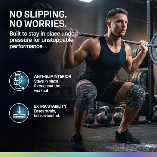 Modvel 7mm Neoprene Knee Sleeves for Men & Women Weightlifting & Powerlifting – Compression Knee Sleeve Support for Squats, Gym, Training – USPA, IPL Approved – Medium Army/dark (Pair)