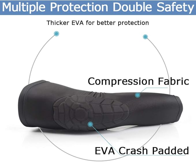 Kids Youth 5-15 Years Padded Arm Knee Sleeve Compression Leg Protective
