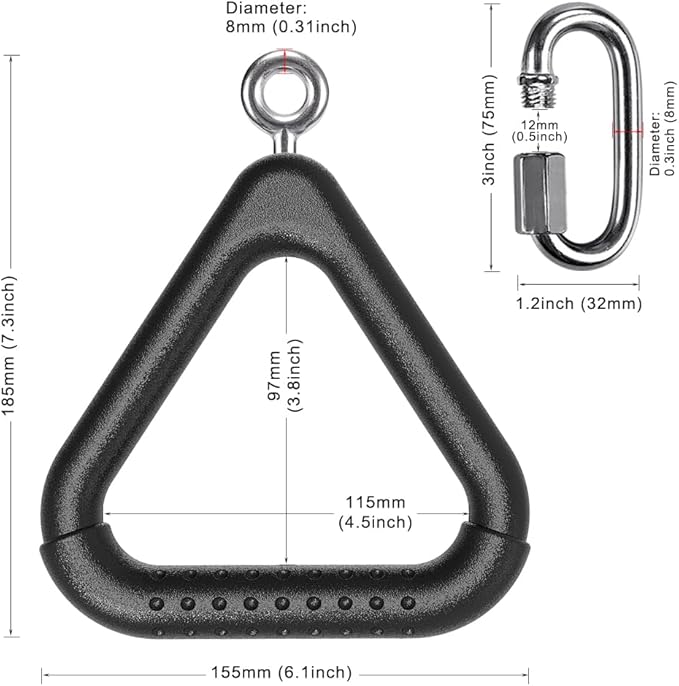 Dolibest Monkey Bars Trapeze Bar Kids Monkey Bars Playground Trapeze Bar Rings Swing Sets for Backyard with Monkey Bars Ninja Course for Kids Outside Playset Monkey Bars (2Pcs), Black