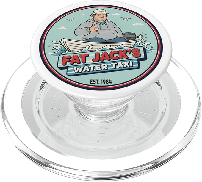 Fat Jack’s Water Taxi | 80s Mermaid Comedy Vintage Logo PopSockets PopGrip for MagSafe