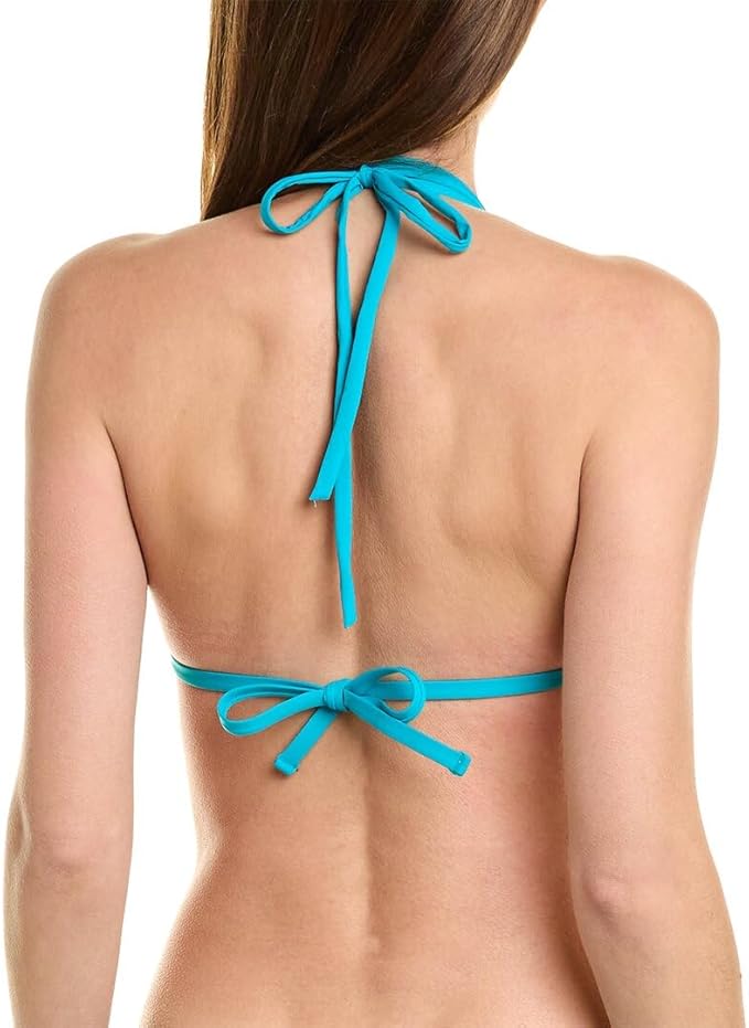 Island Goddess Rouched Halter Bikini Swimsuit Top