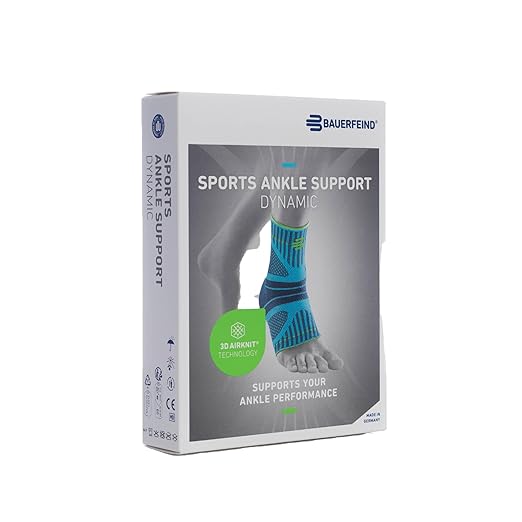Bauerfeind Sports Ankle Support Dynamic - Ankle Compression Sleeve for Freedom of Movement - 3D AirKnit Fabric for Breathability - Premium Quality & Washable (XS, Black)
