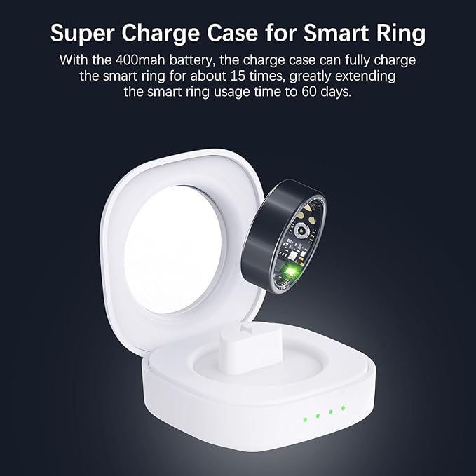 FKGZJF Smart Rings for Women Men, Fitness Ring with Heart Rate, Blood Oxygen, HRV, Stress, Sleep Tracker, Step Tracker, No Subscription Fee, lP68 Waterproof Smart Ring for iPhone & Android (Black 6#)