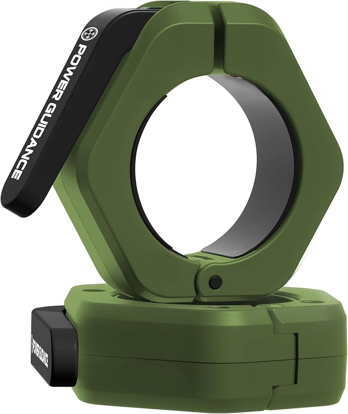 POWER GUIDANCE Barbell Collars Barbell Clips, ONLY for 2 inch Olympic Barbell Clamps, Weight Clamps Quick Release Barbell Collar for Olympic Lifts and Strength Training (Dark Green)