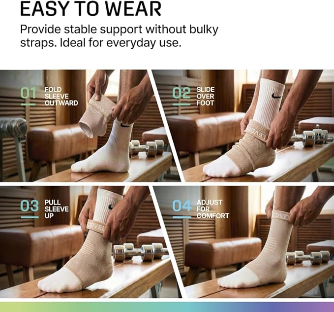 Modvel Ankle Brace for Women & Men - Compression Ankle Sleeve & Foot Brace, Right Left Ankle Support for Sprained Ankle, Achilles Tendonitis, Plantar Fasciitis Relief, Running Basketball Soccer