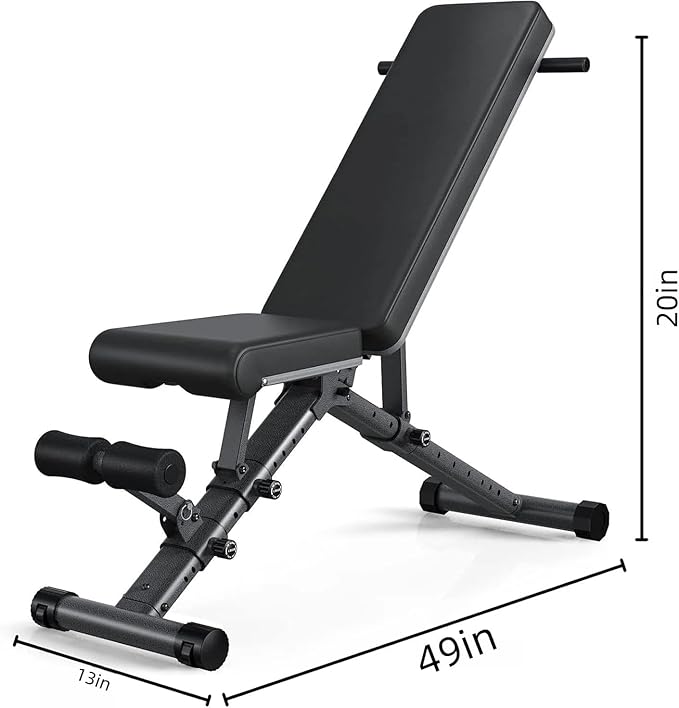 BARWING Adjustable Weight Bench Workout Bench, 1000/1300 LBS Heavy Duty Incline Decline Bench for Home Gym, Easy Assembly Foldable Training Lifting Bench