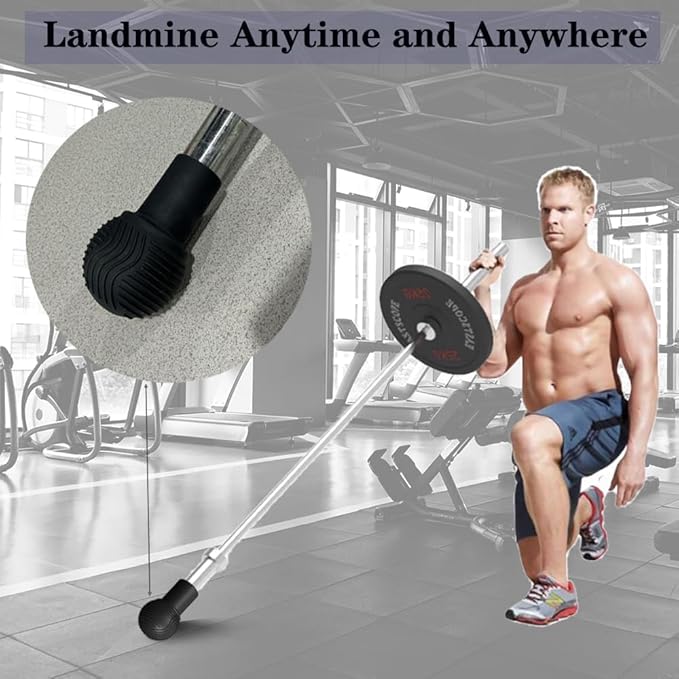 Landmine Attachment for Barbell, Turn Any Surface into a Barbell Landmine Exercise-Press, Row, Spin, Rotation, t bar Row and More, Fits 2'' Olympic Bars