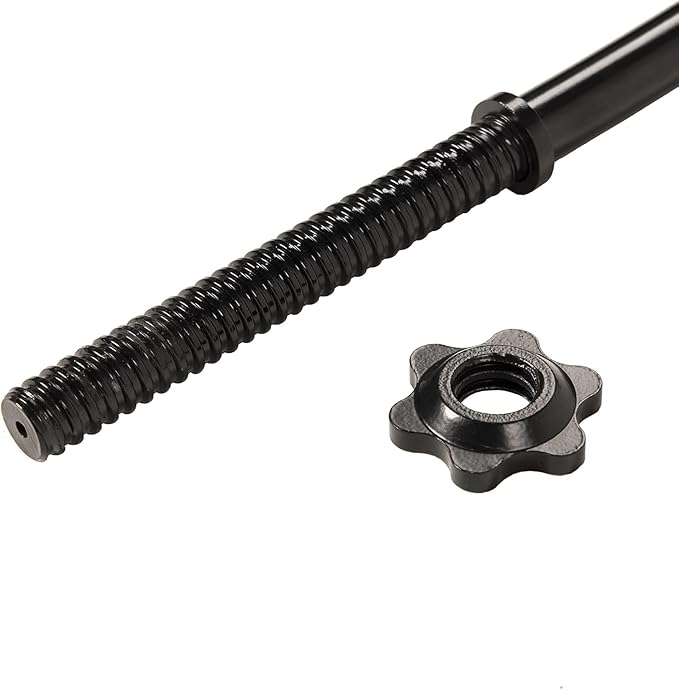 Fitvids 6FT Standard Barbell with Star Locks for Strength Training & Weightlifting, Black or Chrome