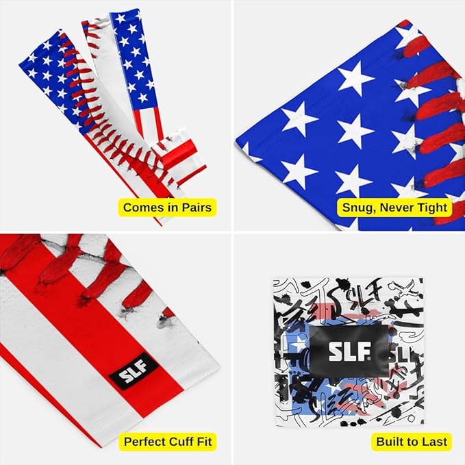 SLEEFS Arm Sleeves for Kids - Athletic Sports Sleeve for Youth Boys and Girls - UV Protection - Football Baseball Basketball