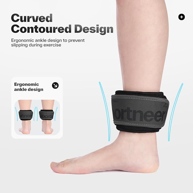 Sportneer Ankle Weights 0.5/1/2/3/5 LBS 1 Pair Wrist Leg Arm Weights for Women Men Kids Child with Adjustable Straps, Strength Weighted for Jogging Running Walking Fitness Gym Workout