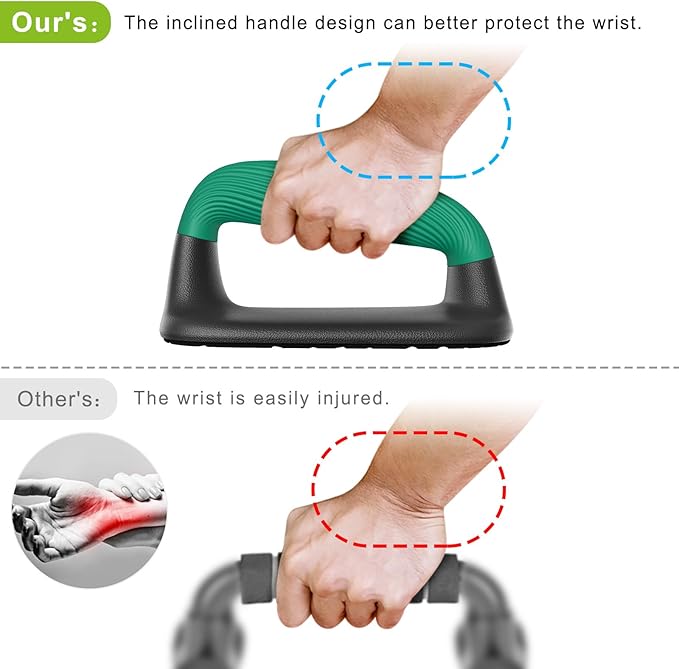 Kipika Push Up Bars, Pushup Stands, Anti-Slip Soft Plastic Push Up Handles, Bottom Anti-Slip Pad, Strength Training Equipment, Perfect for Floor Workout Exercise