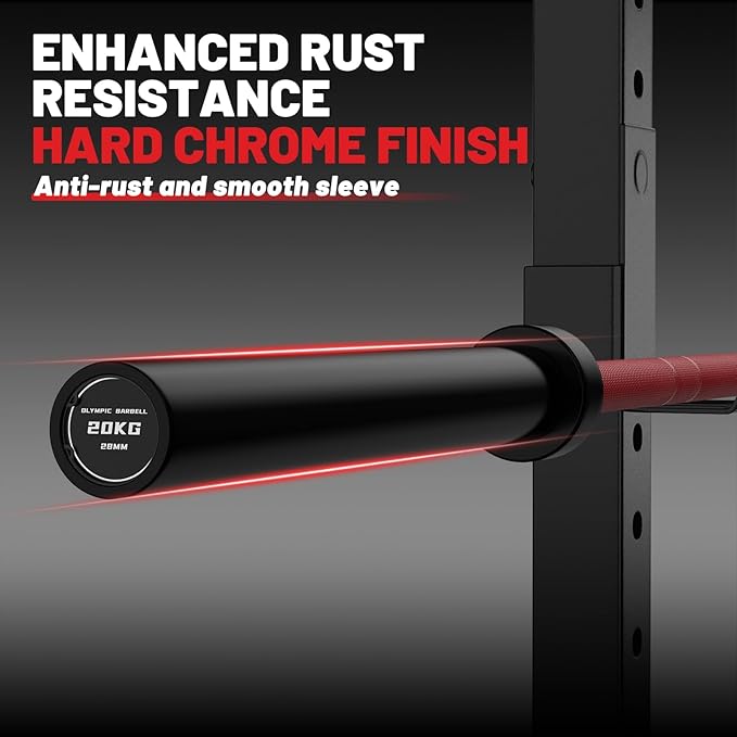 7FT Olympic Barbell 45 lb Barbell 2 INCH 1000lbs/1500lbs Capacity Olympic Bar with Moderate Knurling For Squats Curls Deadlifts