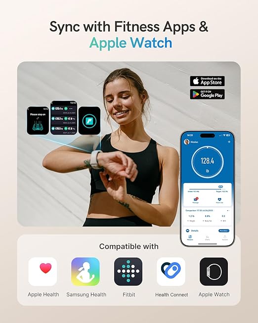 Scale for Body Weight, FSA&HSA Eligible, Smart Scale with 9-in-1 VA Display, Bathroom Scale with 22 Body Metrics, Heart Rate, BMI, Body Fat, Muscle Mass, Compatible with iOS & Android