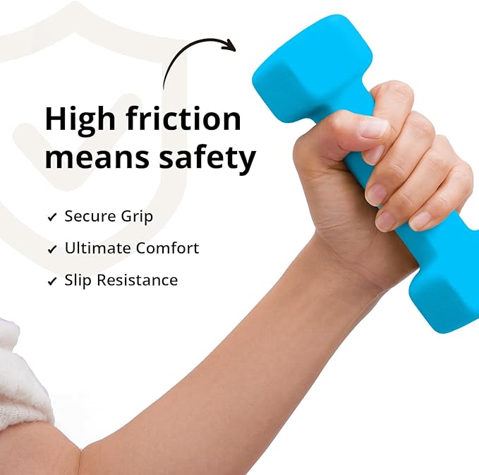 Portzon Weights Dumbbells with Neoprene Coating（Single）, 1LB-3LB Anti-Roll, Anti-Slip, Hexagonal Home Fitness Equipment for Shoulder, Neck, and Hand Training for Seniors over 55 old
