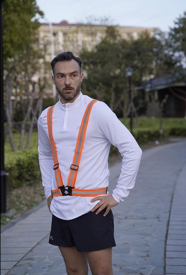 Dazonity High Visibility Safety Vest,10 Packs,Lightweight,Adjustable & Elastic Vest,Hi Vis Reflective Strips, Fit for Men & Women, Construction,Cycling, Runnning, Surveyor, (Orange)