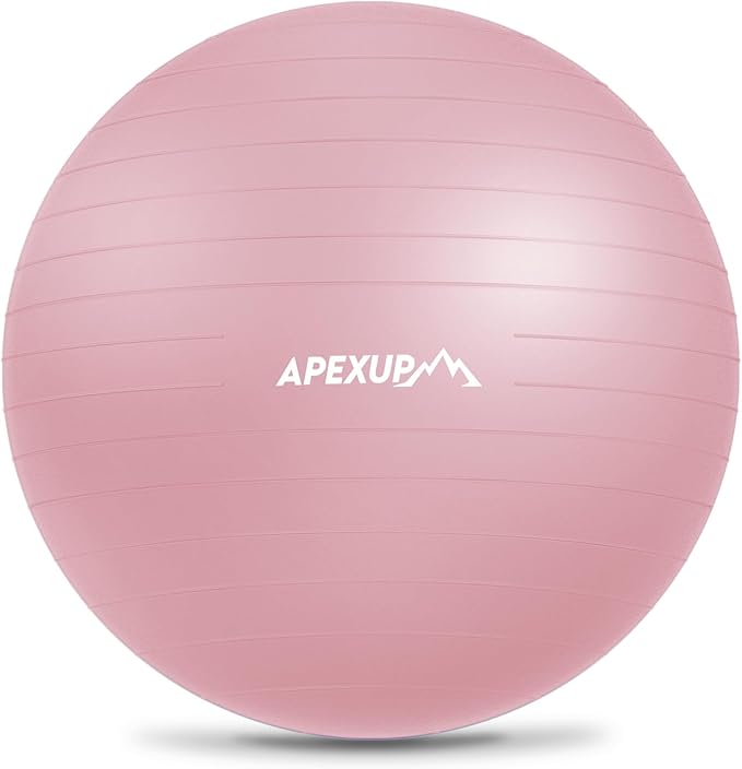 APEXUP Yoga Ball Exercise Ball Anti Slip Heavy Duty for Fitness, Balance & Core Workout, Balance Training, Pregnancy & Physical Therapy, 5 Sizes