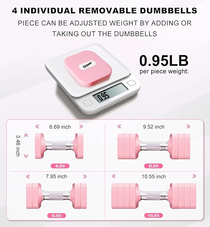 15LB 20LB 30LB 40LB 50LB Adjustable Dumbbell Set Free Weights Dumbbells Set for Women Men Hand Weights Sets Adjust Dumbbell Weight Sets for Home Gym Exercise Workout Strength Training Equipments