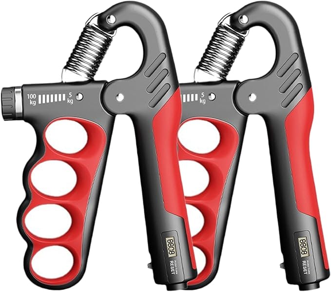 Grip Strength Trainer, 5-100KG (11-220 LB) Adjustable Resistance Forearm Hand Gripper Strengthener with Counter, Hand Wrist Exercise Workout Equipment for Home/Office Gym