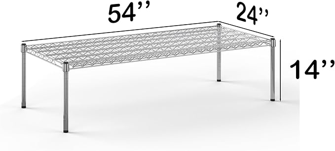 24''W x 54''L x 14''H Chrome Plated Wire Dunnage Rack | Off The Floor Storage