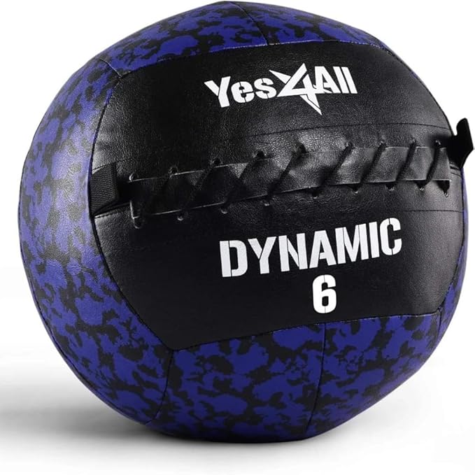 Yes4All Wall Ball, Soft Leather Weighted Iron Sand Ball for Dynamic Multifunctional Exercise, 6 LB - 30 LB