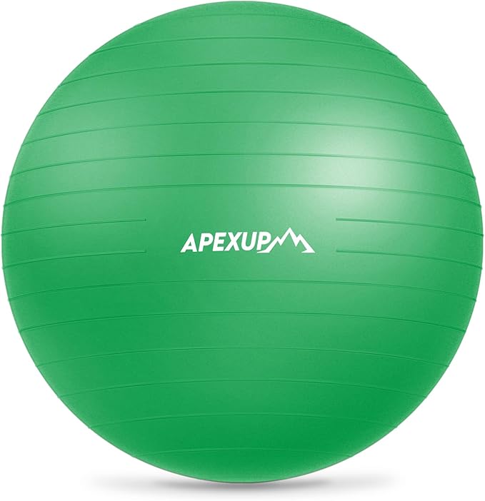 APEXUP Yoga Ball Exercise Ball Anti Slip Heavy Duty for Fitness, Balance & Core Workout, Balance Training, Pregnancy & Physical Therapy, 5 Sizes