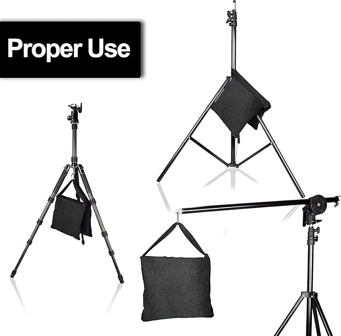 EMART Heavy Duty Sandbag Photo Studio Weight Bag Saddlebag Design for Photography Light Stand Tripod, Outdoor Patio, Sports, Pop up Tent, Umbrella Base, Camping, Fishing Chair -4 Packs Set(Black)