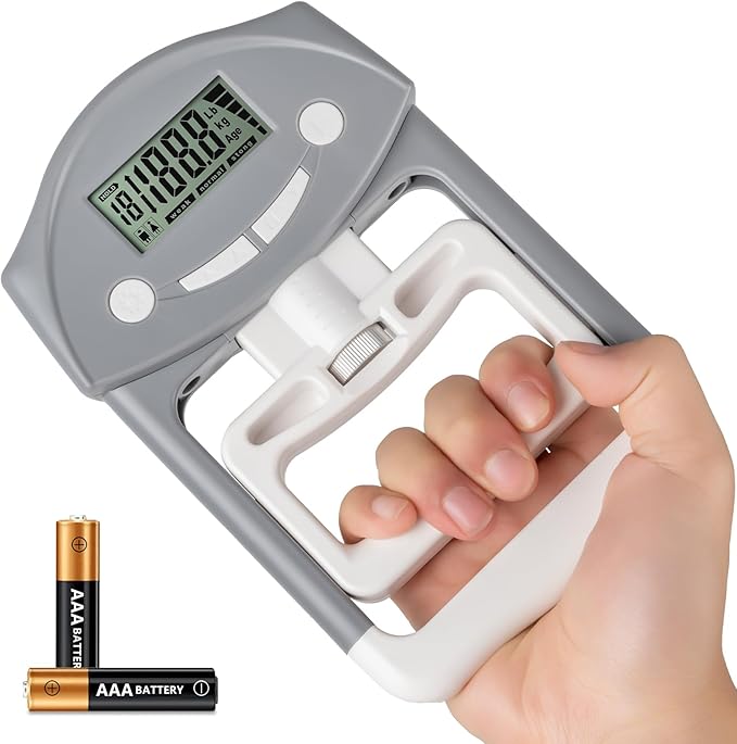 Hand Grip Strength Tester, 220Lbs/99Kgs Hand Grip Dynamometer with LCD Display, Electronic Handgrip Testing for Sports, School, and Home Use