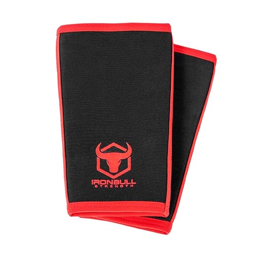 Iron Bull Strength Knee Sleeves for Powerlifting (7mm) - Weightlifting Knee Compression Sleeve for Squats - Knee Brace Support for Gym, Workout, Fitness (Small)