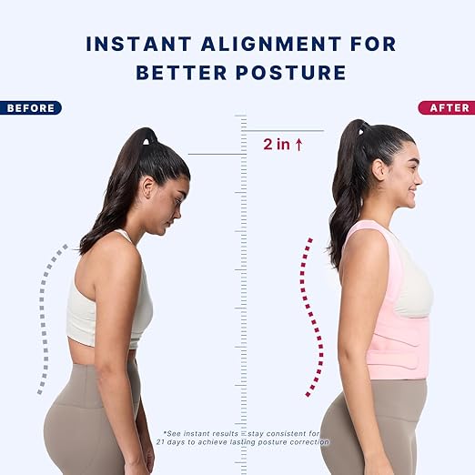 Fit Geno Back Brace Posture Corrector for Women: Shoulder Straightener Adjustable Full Back Support Upper and Lower Back Pain Relief - Scoliosis Hunchback Hump Thoracic Spine Corrector (Large)