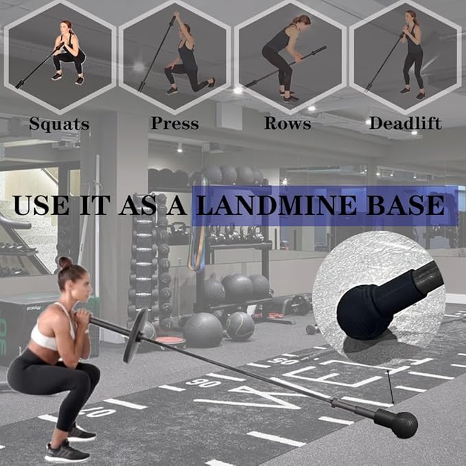 Landmine Attachment for Barbell, Turn Any Surface into a Barbell Landmine Exercise-Press, Row, Spin, Rotation, t bar Row and More, Fits 2'' Olympic Bars