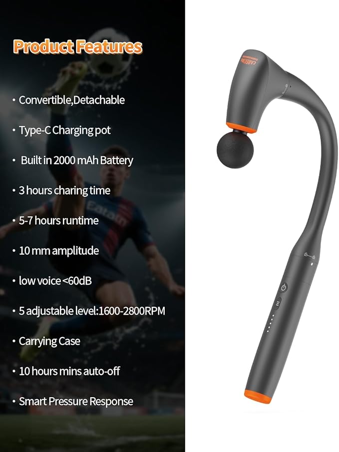 Detachable Massage Gun Deep Tissue For Shoulder,Neck, Arm, Thigh,Waist-Ergonomic Handheld Extension Back Massager For Pain Relief, Portable Muscle Massager, Best Gifts For Women Men, FSH-HSA-Eligible