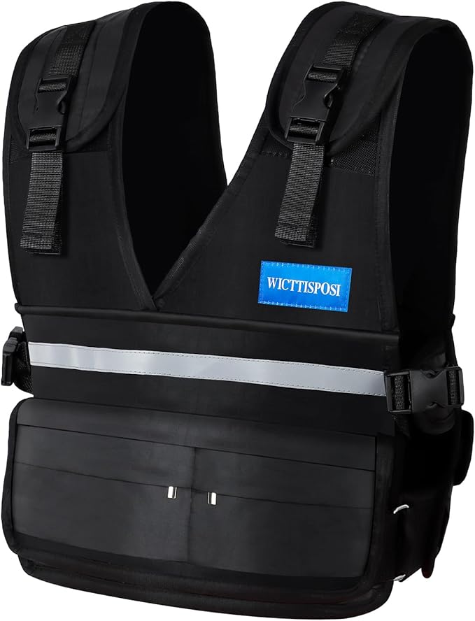 Adjustable Washable Weighted Vest for Women Men, Flexible Cushioning & 4-Layer Breathable Fabric, V-Neck for Walking, Running & Strength Training