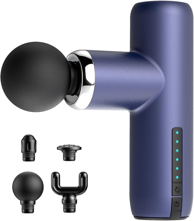 Mini Massage Gun Pocket-Sized Massage Gun Deep Tissue Quiet, Portable Percussion Muscle Travel Massager Gun,Back/Neck Massager for Pain Relief Deep Tissue (Blue)