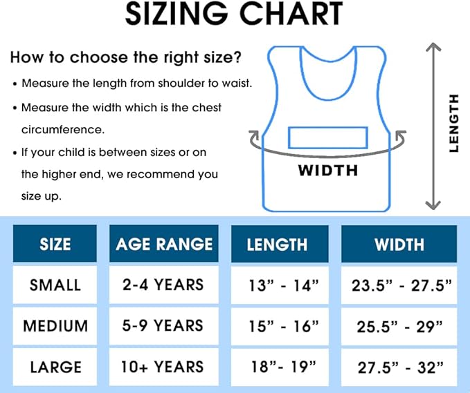 Weighted Vest for Kids with Sensory Needs(Small, Ages 2-4) - Compression Vest for Children with Autism, SDP, ADHD, ADD, Sensory Overload - Kids Weighted Vest Includes 2lbs Adjustable Weights
