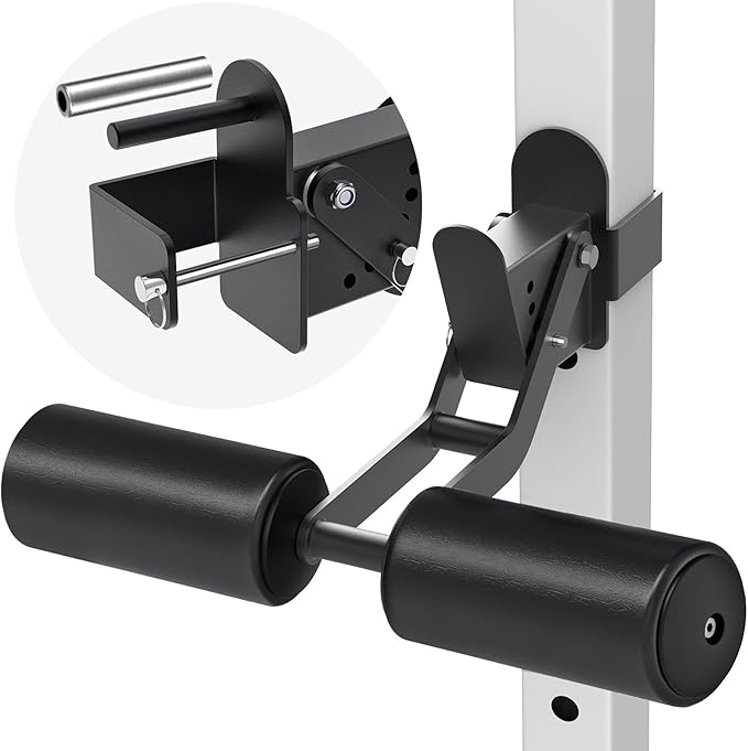 SELEWARE Squat Rack Attachment, Y-Shaped Dip Bar Attachment, Nordic Hamstring Curl Attachment and Lever Arms for 2x2 or 3x3 Power Rack with 5/8" or 1" Hole, Power Cage Accessories for Home Gym