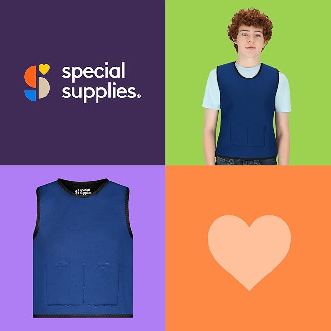 Special Supplies Weighted Sensory Compression Vest for Kids with Adjustable Weight Fit