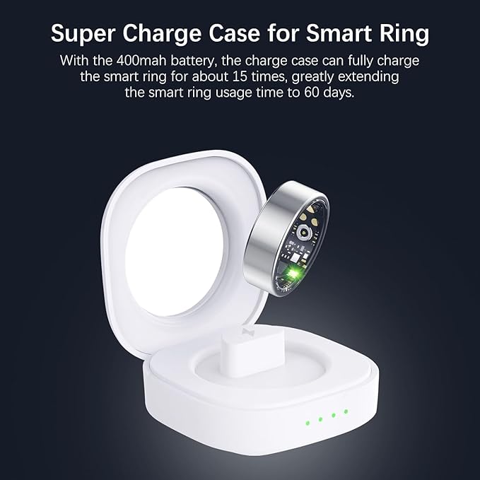 Smart Rings for Women Men, Fitness Ring with Heart Rate, Blood Oxygen, HRV, Stress, Sleep Tracker, Step Tracker, No Subscription Fee, lP68 Waterproof Smart Ring for iPhone & Android (Silver 8#)