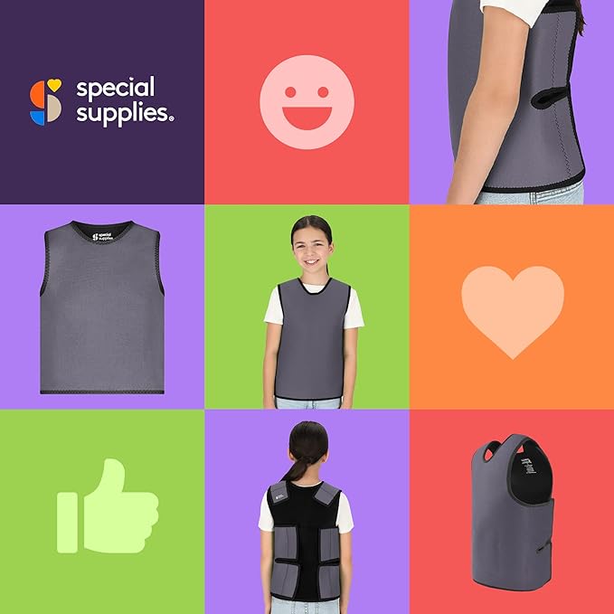 Special Supplies Sensory Compression Vest Deep Pressure Comfort (Grey, Meduim)