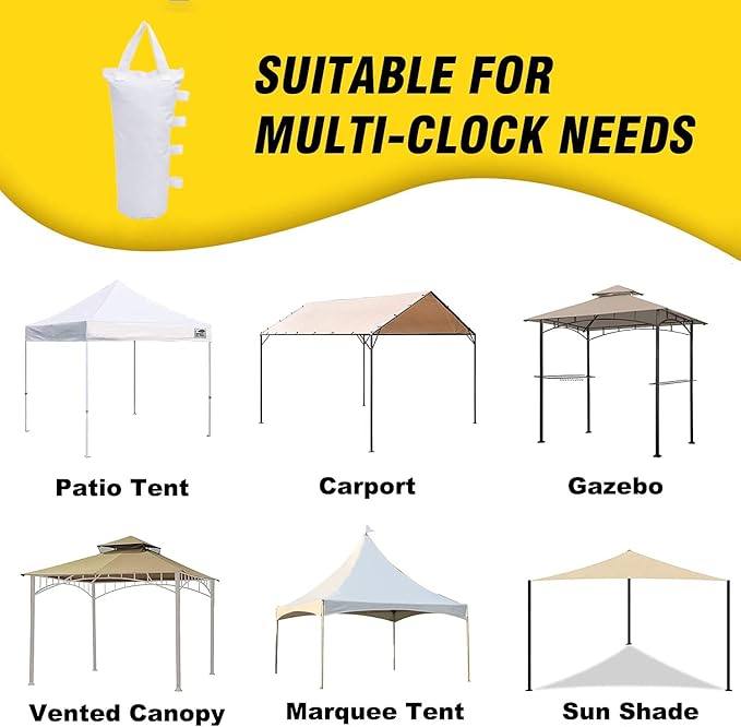 Canopy Weights Bag Leg Weight for Pop up Canopy Tent, Sand Bags for Patio Umbrella Instant Outdoor Sun Shelter,8 Pack-White