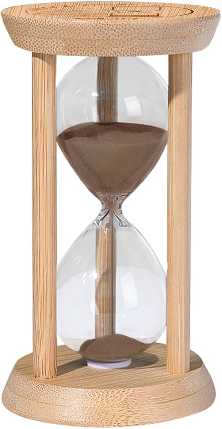 Mini Hourglass,5 Minute Sand Timer,Wooden Sandglass Timer, Sand Watch 5 Min, reloj de Arena- Unique Sand Clock for Classroom,Cooking,Desk Decor & Gift Brown