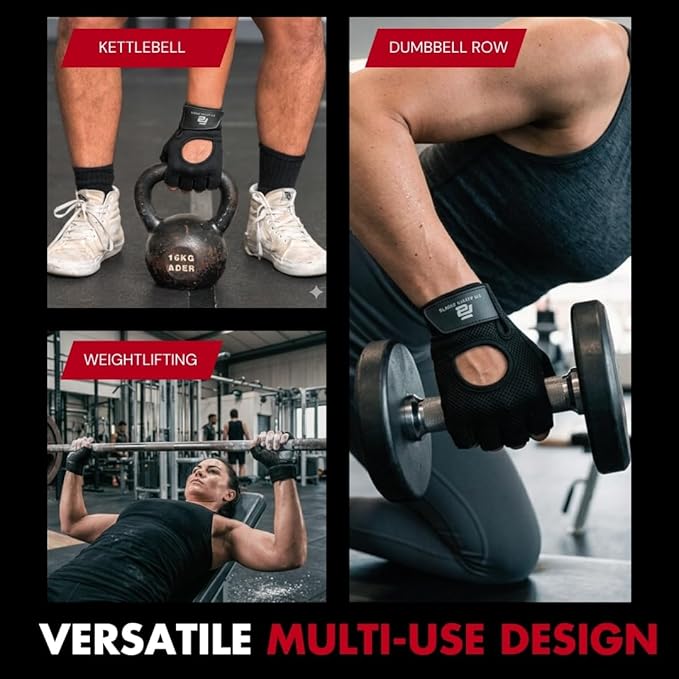 Fit Active Sports New Grip 2.0 Ventilated Weight Lifting Workout Gloves with Wrist Wraps for Gym Exercise, Weightlifting, Pull Ups - for Men & Women