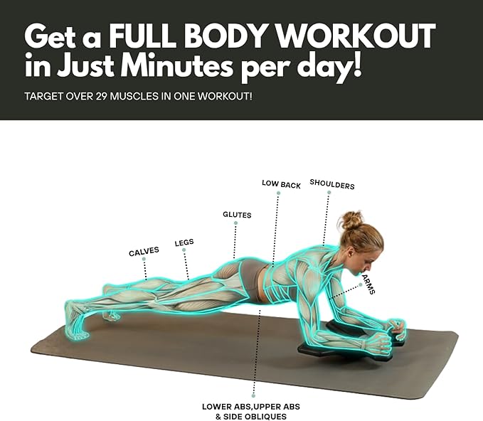 Balance Board for Core Workout, Portable Plank Board Training Equipment, Wobble Balance Board, Adjustable Home Fitness Equipment for Core Strength, Workout Equipment for Full-Body Workouts